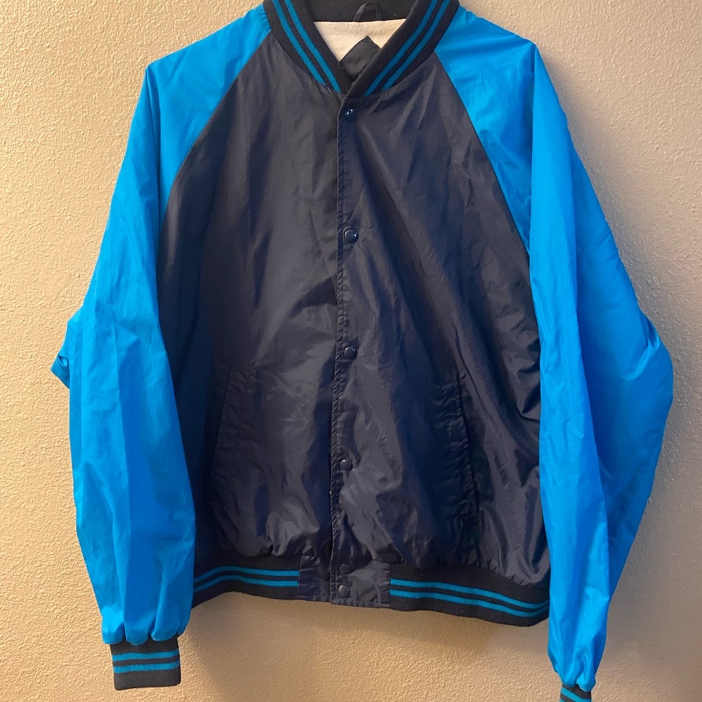 VTG 80s 90s Givenchy Great Moves Vintage Wind Breaker Jacket Mens L Blue - Picture 2 of 8